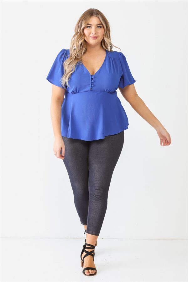 Plus Tie Detail Flare Top Tops