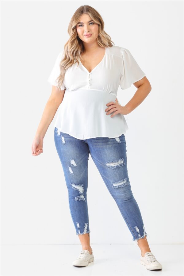 Plus Tie Detail Flare Top Tops