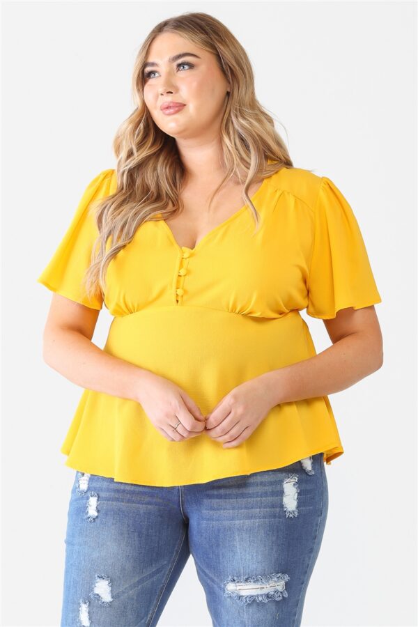 Plus Tie Detail Flare Top Tops