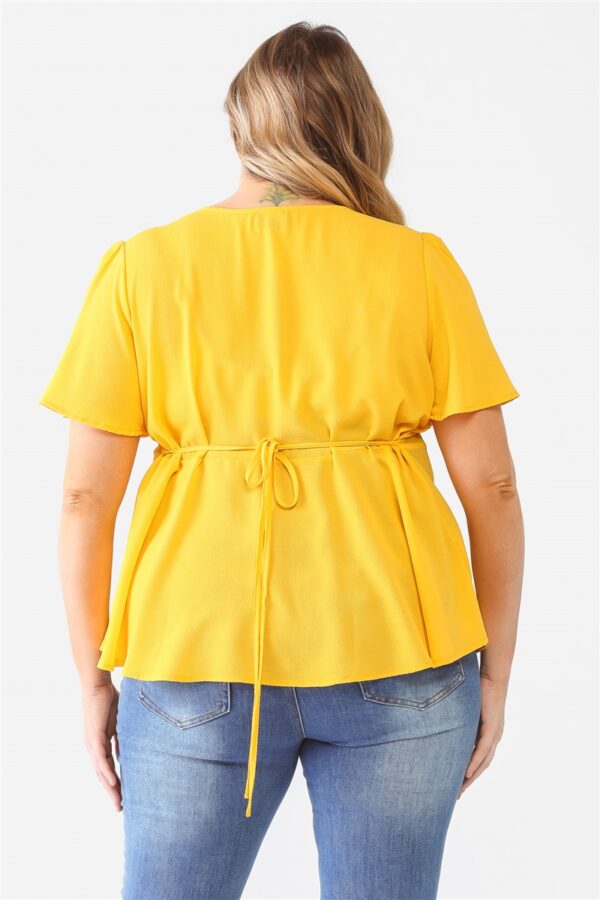 Plus Tie Detail Flare Top Tops