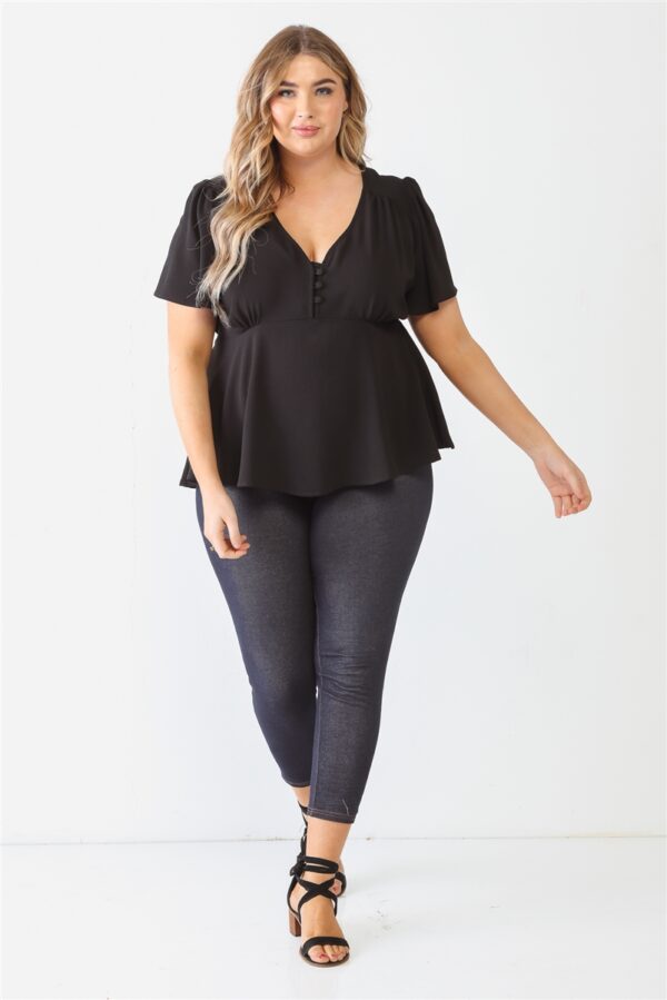 Plus Tie Detail Flare Top Tops