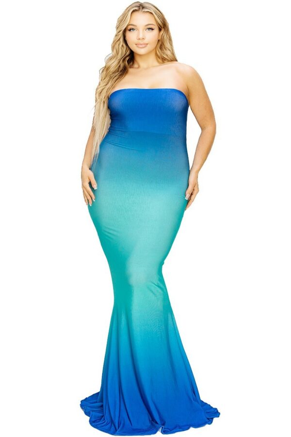 Plus hot summer gradient tube maxi dress Dresses