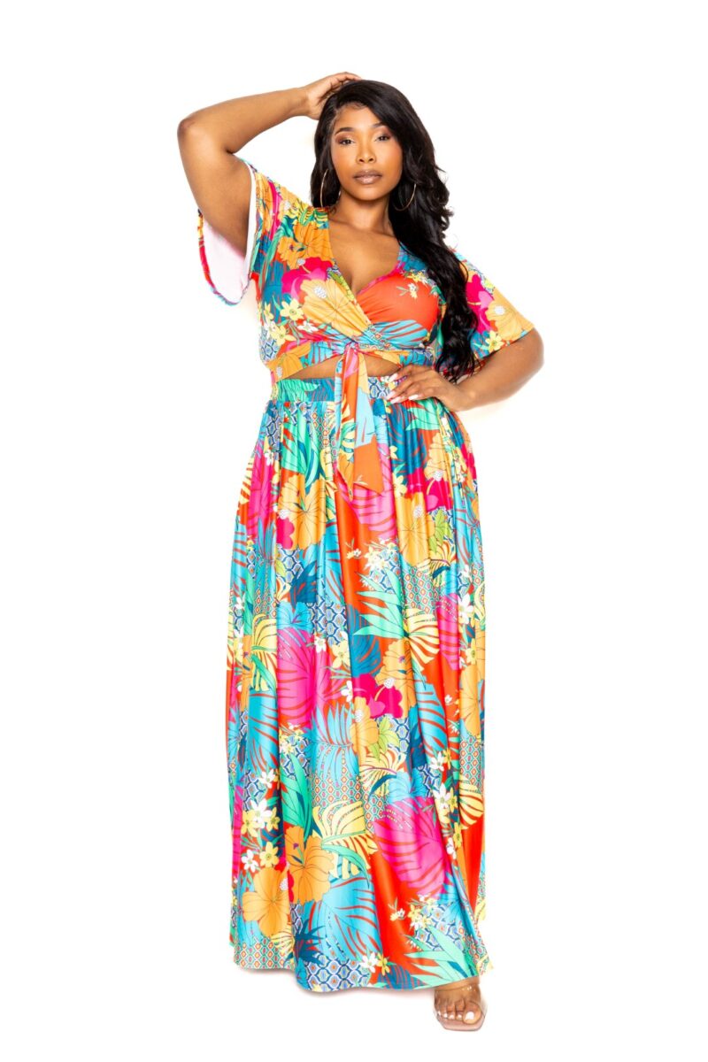 Tropical floral maxi skirt & top set Dresses