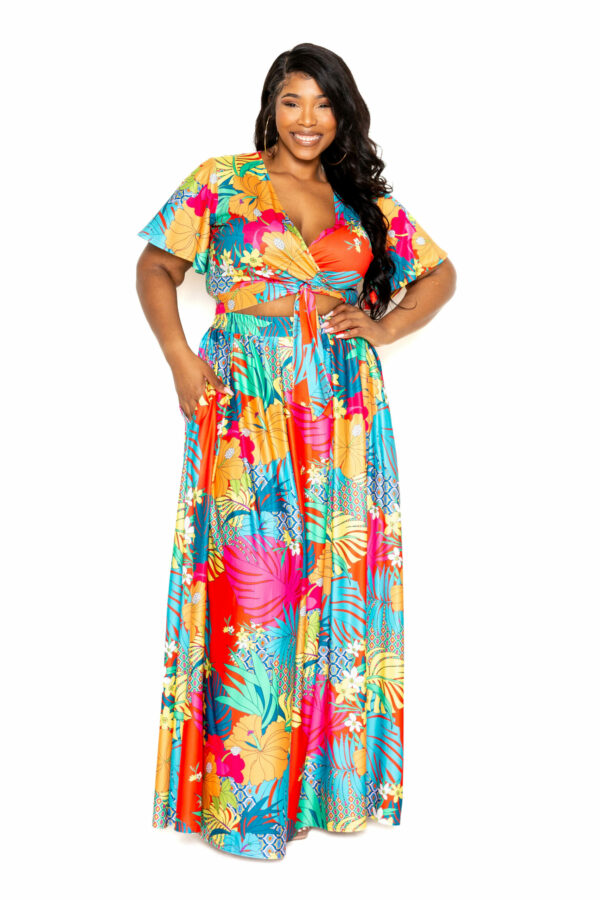 Tropical floral maxi skirt & top set Dresses