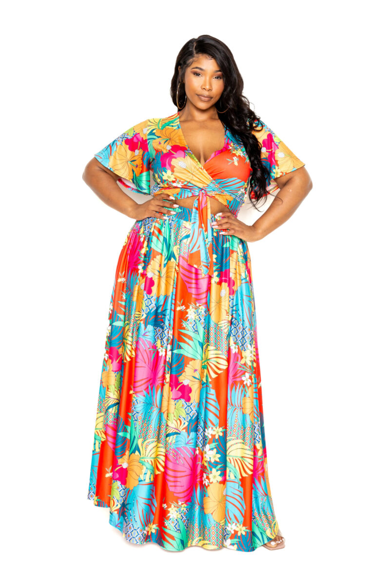 Tropical floral maxi skirt & top set Dresses