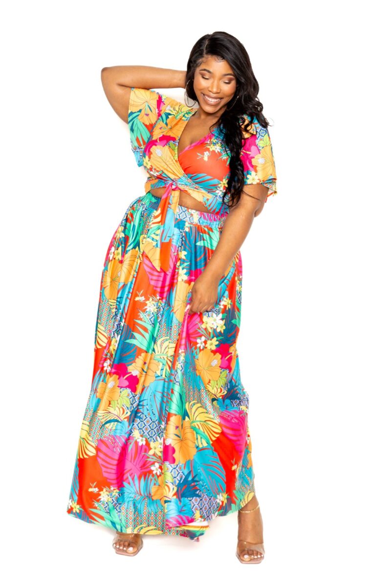 Tropical floral maxi skirt & top set Dresses