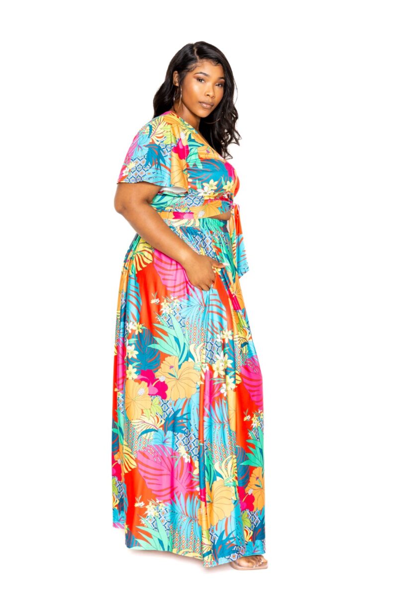 Tropical floral maxi skirt & top set Dresses