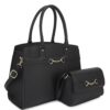 2in1 Matching Design Handle Satchel With Crossbody Bag Handbags