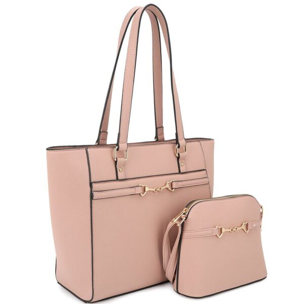 2in1 Smooth Matching Shoulder Tote Bag With Crossbody Set Handbags