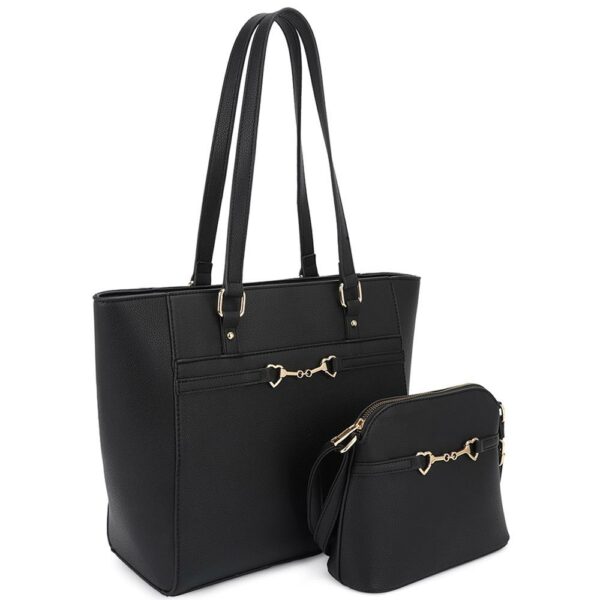 2in1 Smooth Matching Shoulder Tote Bag With Crossbody Set Handbags