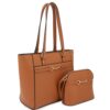 2in1 Smooth Matching Shoulder Tote Bag With Crossbody Set Handbags