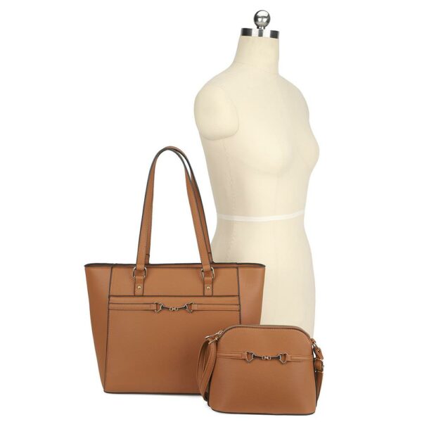 2in1 Smooth Matching Shoulder Tote Bag With Crossbody Set Handbags