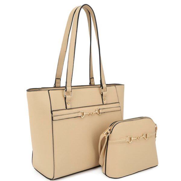 2in1 Smooth Matching Shoulder Tote Bag With Crossbody Set Handbags