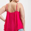 Pleated Tank Top With Adjustable Strap Tops