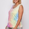 Tie Dye Tank With Studded Detail, Loose Fit, Easy Casual Wear Tops