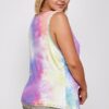 Tie Dye Tank With Studded Detail, Loose Fit, Easy Casual Wear Tops