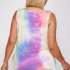 Tie Dye Tank With Studded Detail, Loose Fit, Easy Casual Wear Tops