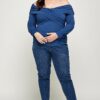 Plus Size Solid Wrap Dressy Top Tops