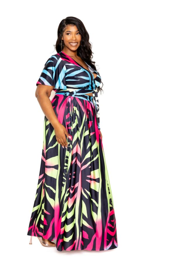 Ombre Animal Maxi Skirt & Top Set sets