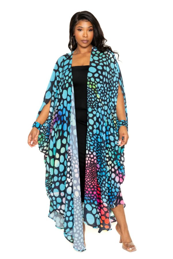 Dot Robe With Wrist Band outerwear