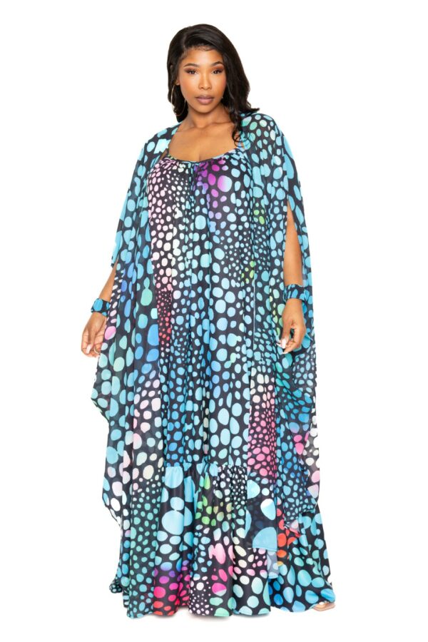 Dot Robe With Wrist Band outerwear