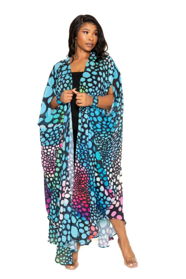 Dot Robe With Wrist Band outerwear