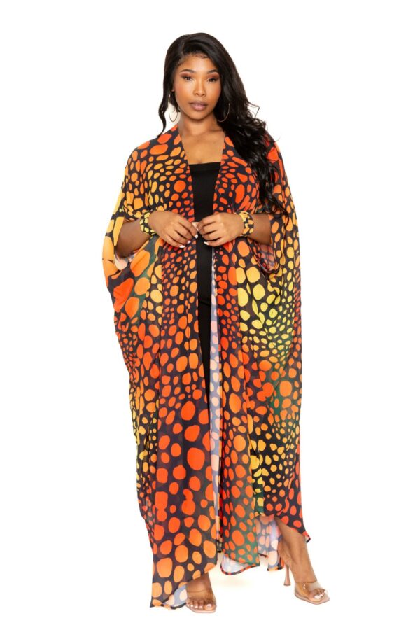 Dot Robe With Wrist Band outerwear