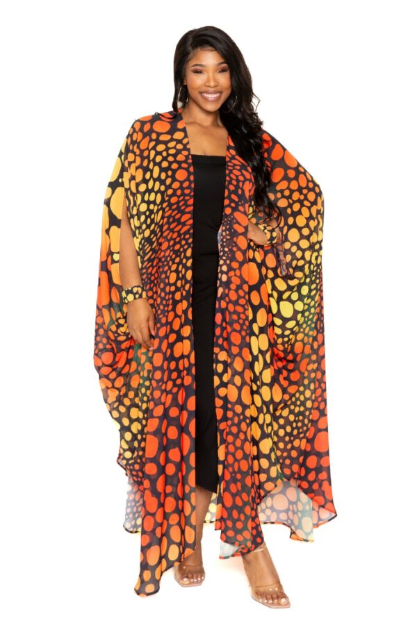 Dot Robe With Wrist Band outerwear