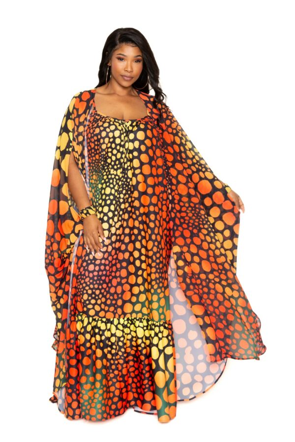 Dot Robe With Wrist Band outerwear