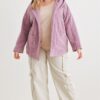 Plus Two Pocket Open Front Soft To Touch Hooded Cardigan Jacket outerwear