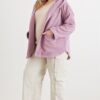 Plus Two Pocket Open Front Soft To Touch Hooded Cardigan Jacket outerwear