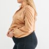 Plus Satin Zip-up Ruched Long Sleeve Cropped Bomber Jacket outerwear