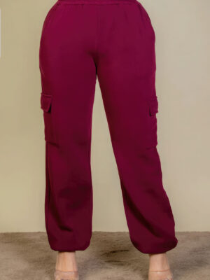 Plus Size Side Pocket Drawstring Waist Sweatpants Bottoms