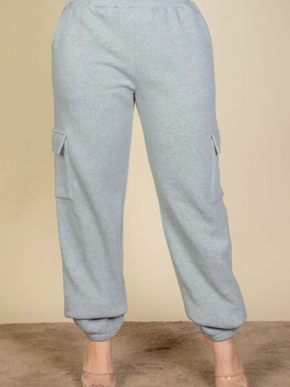 Plus Size Side Pocket Drawstring Waist Sweatpants Bottoms