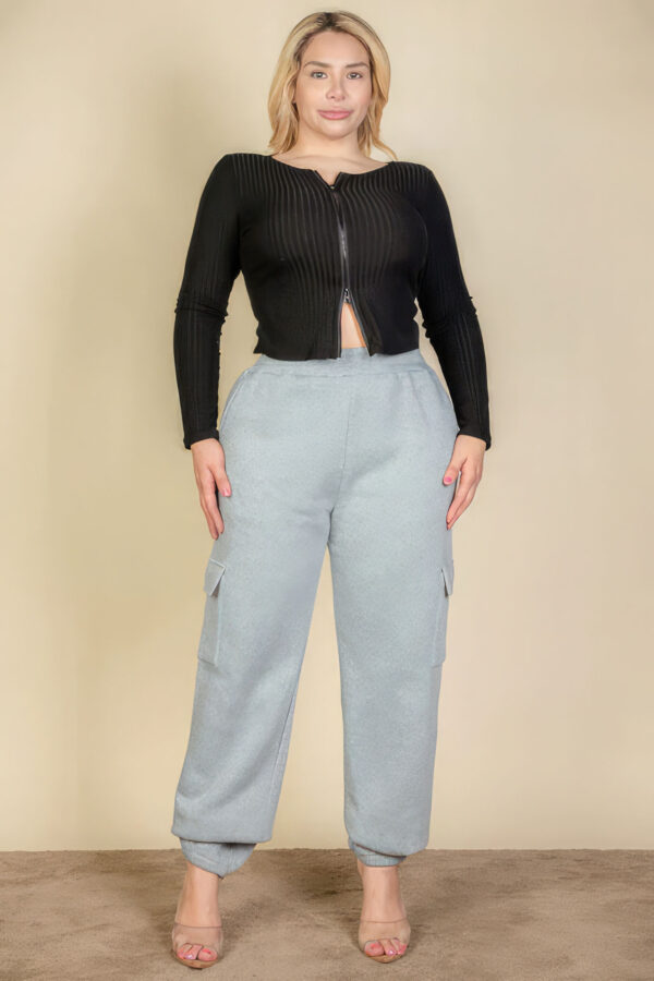 Plus Size Side Pocket Drawstring Waist Sweatpants Bottoms