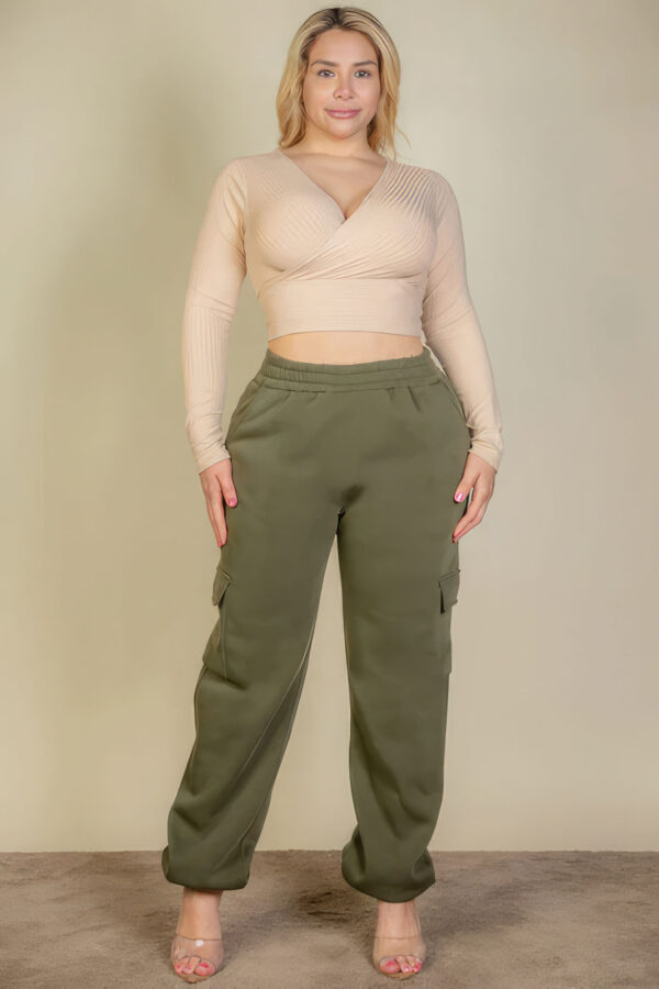 Plus Size Side Pocket Drawstring Waist Sweatpants Bottoms