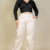 Plus Size Side Pocket Drawstring Waist Sweatpants Bottoms