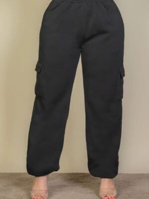 Plus Size Side Pocket Drawstring Waist Sweatpants Bottoms