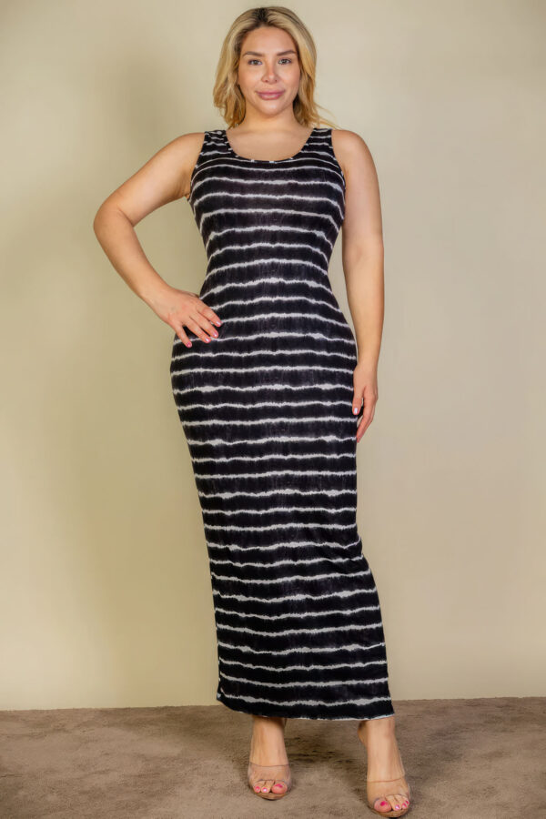 Plus Size Tie Dye Printed Tank Bodycon Maxi Dress Basics