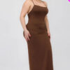 Plus Size Crisscross Back Split Thigh Maxi Dress Basics