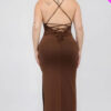 Plus Size Crisscross Back Split Thigh Maxi Dress Basics