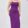 Plus Size Crisscross Back Split Thigh Maxi Dress Basics