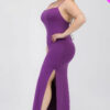 Plus Size Crisscross Back Split Thigh Maxi Dress Basics