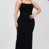 Plus Size Crisscross Back Split Thigh Maxi Dress Basics