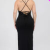 Plus Size Crisscross Back Split Thigh Maxi Dress Basics