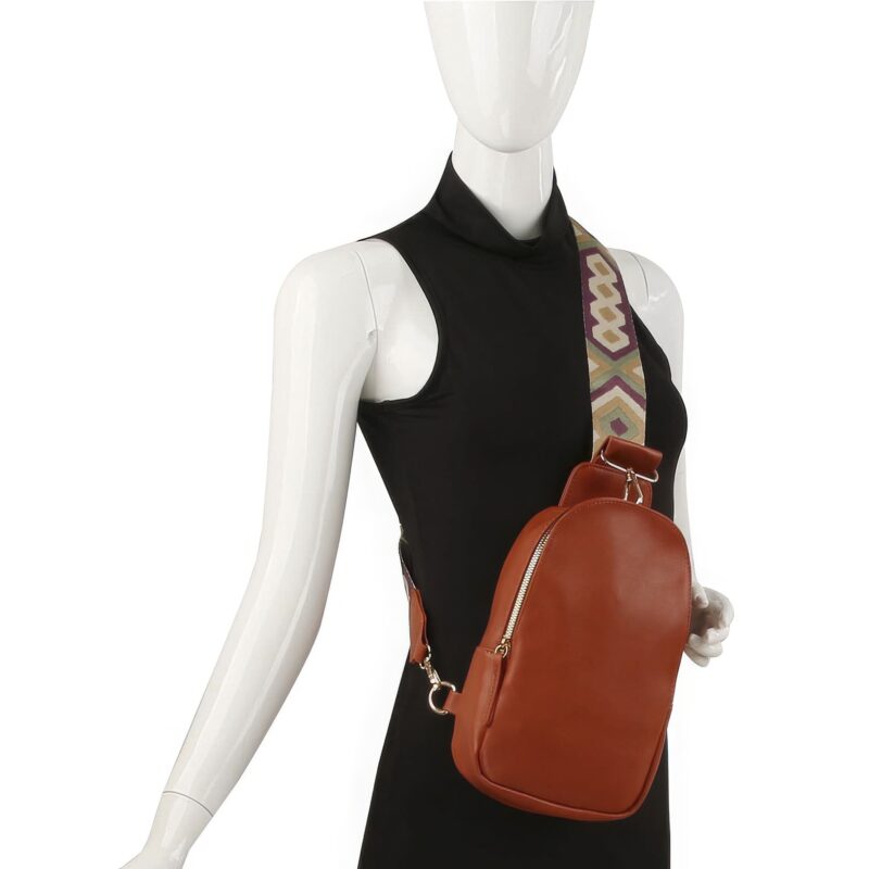 Smooth Zipper Sling Crossbody With Guitar Strap Handbags ACCESSORIES