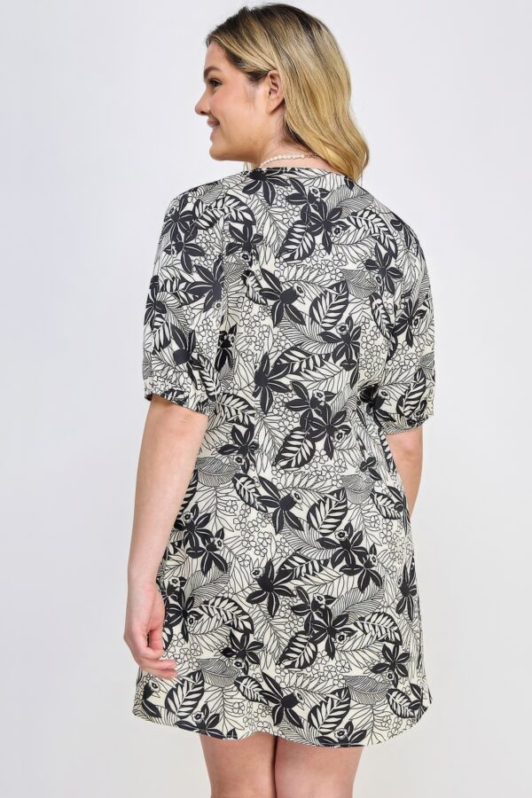 Plus Botanical Print Front Tie Dress Dresses