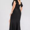 Plus Satin Strech Ruffle Paty Maxi Dress Dresses