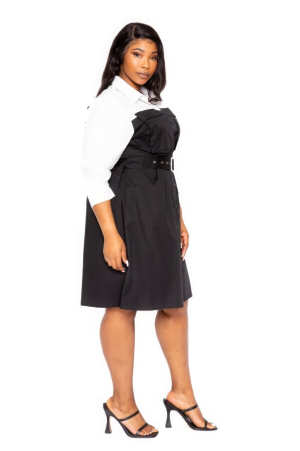 Contrast Shirt Dress With Pockets Dresses