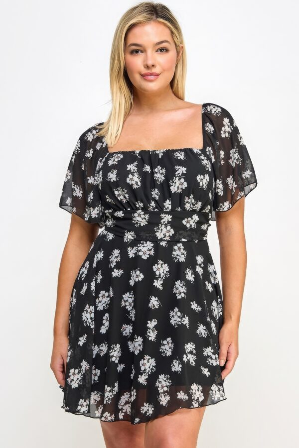 Plus Size Floral Chiffon Dress Dresses